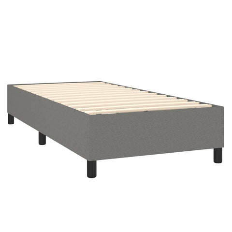 vidaXL Boxspringbett mit Matratze & LED Dunkelgrau 80x200 cm Stoff