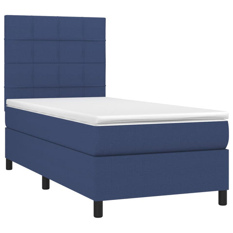 vidaXL Boxspringbett mit Matratze & LED Blau 80x200 cm Stoff