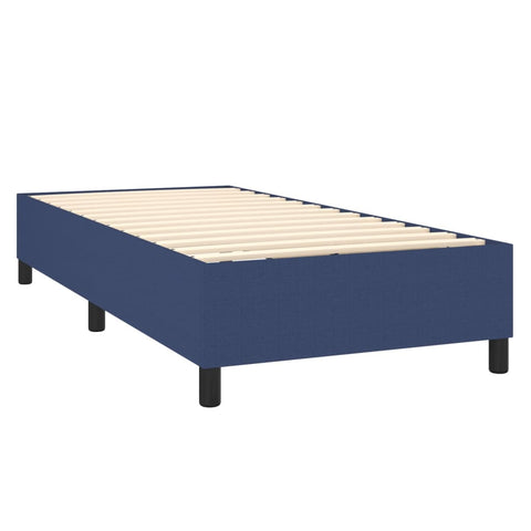 vidaXL Boxspringbett mit Matratze & LED Blau 80x200 cm Stoff