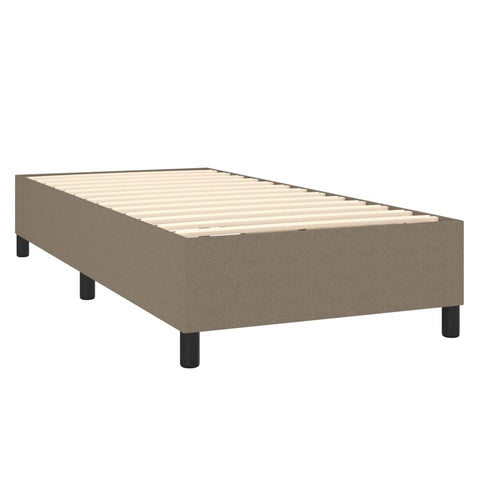 vidaXL Boxspringbett mit Matratze & LED Taupe 90x200 cm Stoff