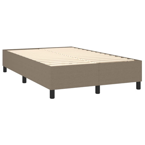 vidaXL Boxspringbett mit Matratze & LED Taupe 120x200 cm Stoff