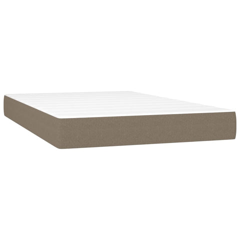 vidaXL Boxspringbett mit Matratze & LED Taupe 120x200 cm Stoff