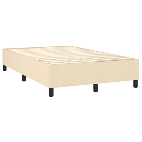 vidaXL Boxspringbett mit Matratze & LED Creme 120x200 cm Stoff