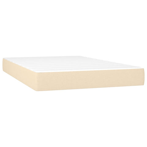 vidaXL Boxspringbett mit Matratze & LED Creme 120x200 cm Stoff