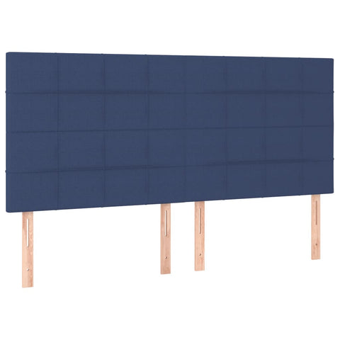 vidaXL Boxspringbett mit Matratze & LED Blau 160x200 cm Stoff