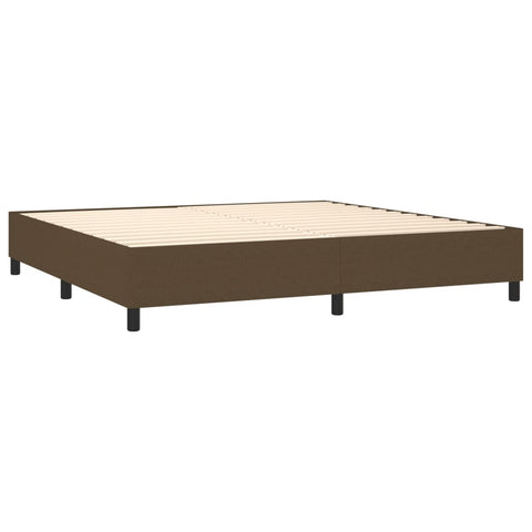 vidaXL Boxspringbett mit Matratze & LED Dunkelbraun 200x200 cm Stoff