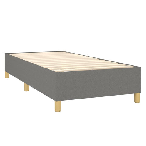 vidaXL Boxspringbett mit Matratze & LED Dunkelgrau 80x200 cm Stoff