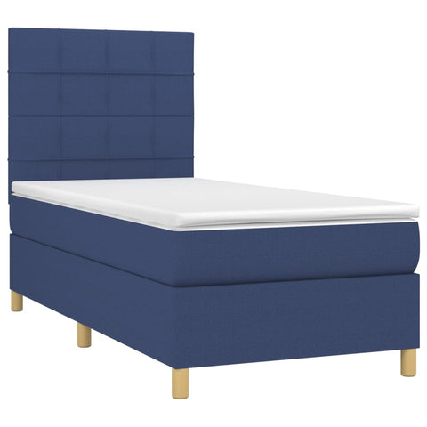 vidaXL Boxspringbett mit Matratze & LED Blau 80x200 cm Stoff