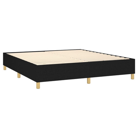 vidaXL Boxspringbett mit Matratze & LED Schwarz 160x200 cm Stoff