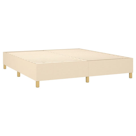 vidaXL Boxspringbett mit Matratze & LED Creme 160x200 cm Stoff