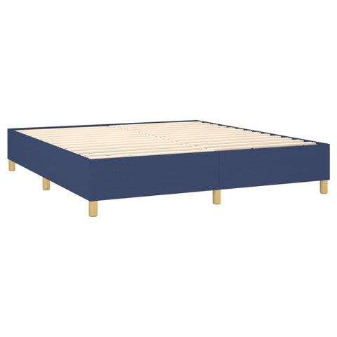 vidaXL Boxspringbett mit Matratze & LED Blau 160x200 cm Stoff