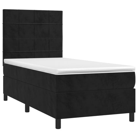 vidaXL Boxspringbett mit Matratze & LED Schwarz 80x200 cm Samt