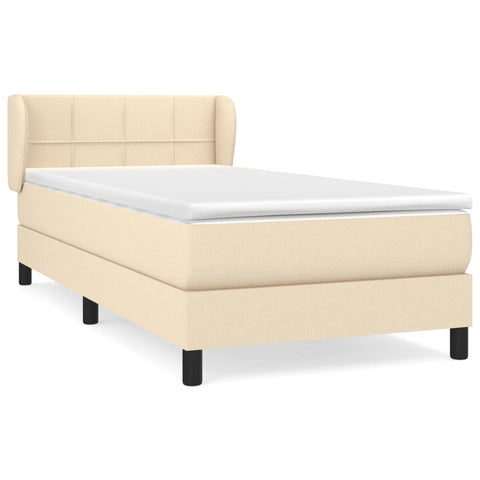 Boxspringbett mit Matratze Creme 90x190 cm Stoff