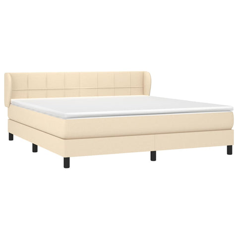 Boxspringbett mit Matratze Creme 180x200 cm Stoff