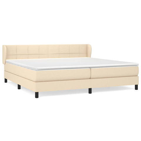 Boxspringbett mit Matratze Creme 200x200 cm Stoff