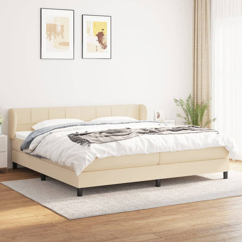 Boxspringbett mit Matratze Creme 200x200 cm Stoff