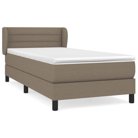 vidaXL Boxspringbett mit Matratze Taupe 80x200 cm Stoff