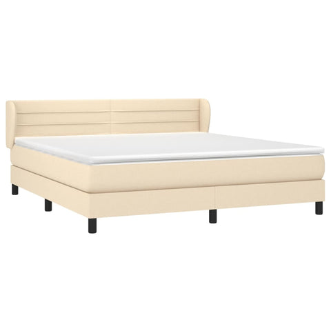 Boxspringbett mit Matratze Creme 160x200 cm Stoff