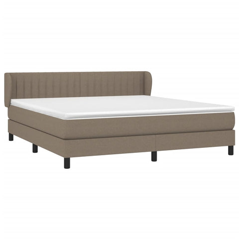 vidaXL Boxspringbett mit Matratze Taupe 180x200 cm Stoff