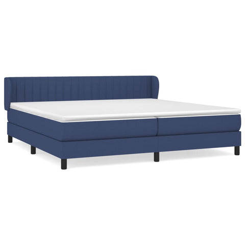 vidaXL Boxspringbett mit Matratze Blau 200x200 cm Stoff