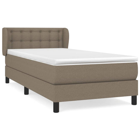 vidaXL Boxspringbett mit Matratze Taupe 90x190 cm Stoff