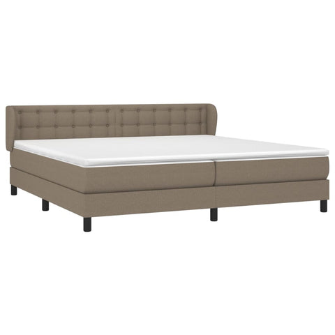 vidaXL Boxspringbett mit Matratze Taupe 200x200 cm Stoff