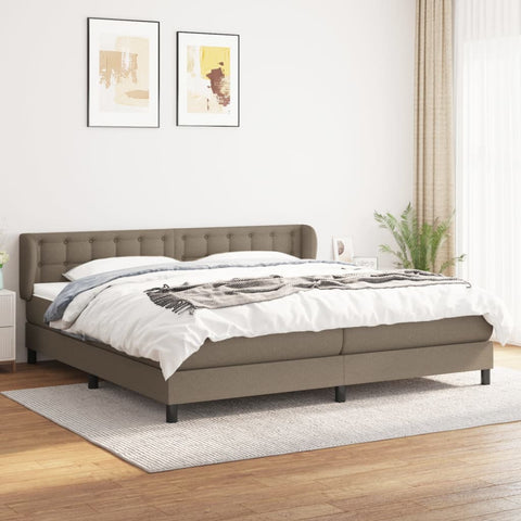 vidaXL Boxspringbett mit Matratze Taupe 200x200 cm Stoff