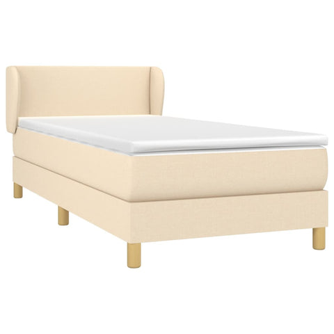 Boxspringbett mit Matratze Creme 90x190 cm Stoff