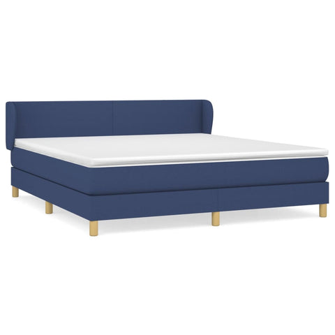 vidaXL Boxspringbett mit Matratze Blau 160x200 cm Stoff