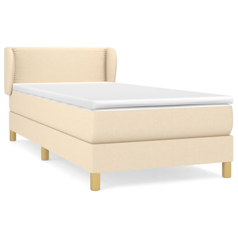 vidaXL Boxspringbett mit Matratze Creme 80x200 cm Stoff