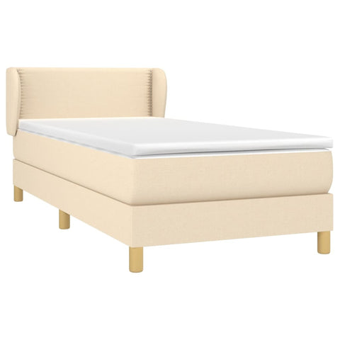 vidaXL Boxspringbett mit Matratze Creme 80x200 cm Stoff