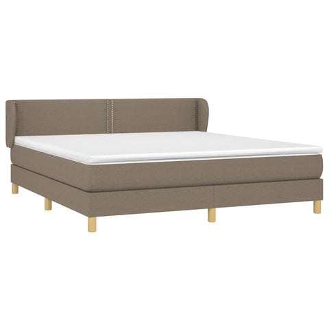 vidaXL Boxspringbett mit Matratze Taupe 160x200 cm Stoff