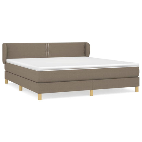 vidaXL Boxspringbett mit Matratze Taupe 180x200 cm Stoff