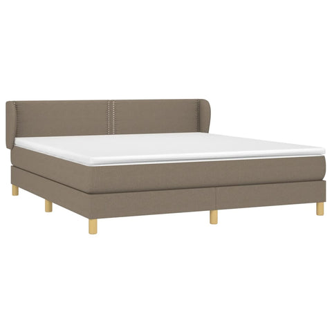 vidaXL Boxspringbett mit Matratze Taupe 180x200 cm Stoff