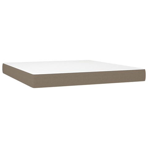 vidaXL Boxspringbett mit Matratze Taupe 180x200 cm Stoff