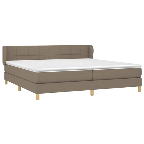 vidaXL Boxspringbett mit Matratze Taupe 200x200 cm Stoff