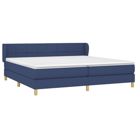 vidaXL Boxspringbett mit Matratze Blau 200x200 cm Stoff