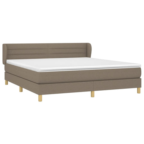 vidaXL Boxspringbett mit Matratze Taupe 160x200 cm Stoff