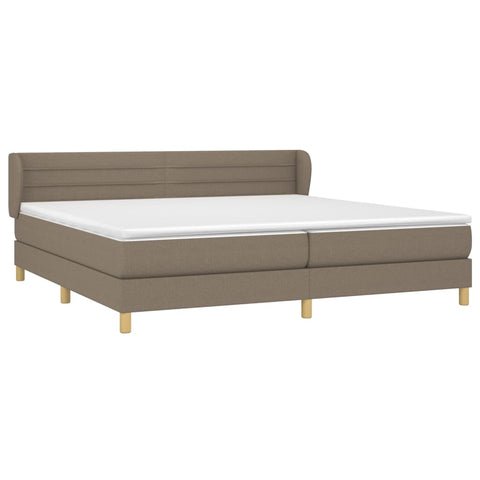 vidaXL Boxspringbett mit Matratze Taupe 200x200 cm Stoff