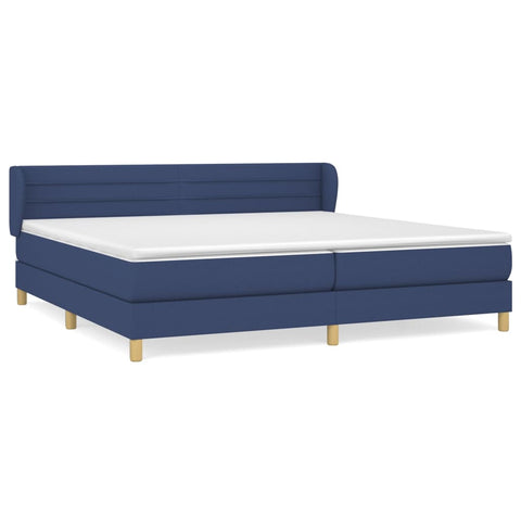 vidaXL Boxspringbett mit Matratze Blau 200x200 cm Stoff