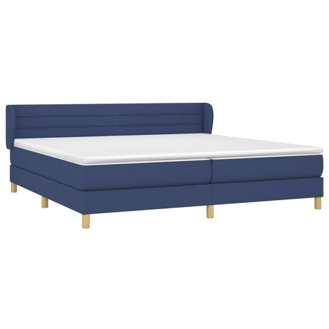 vidaXL Boxspringbett mit Matratze Blau 200x200 cm Stoff