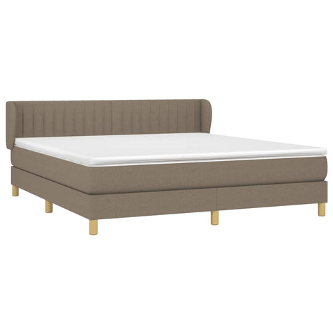 vidaXL Boxspringbett mit Matratze Taupe 160x200 cm Stoff