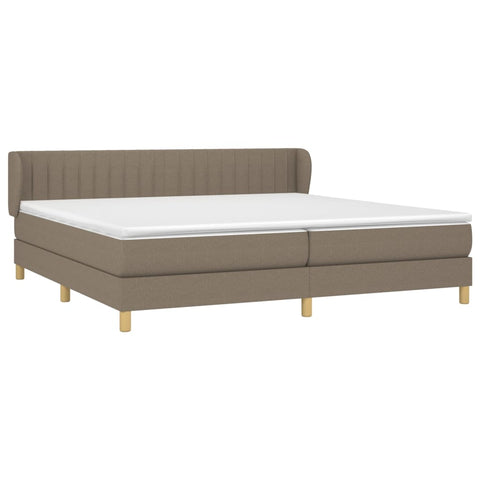 vidaXL Boxspringbett mit Matratze Taupe 200x200 cm Stoff