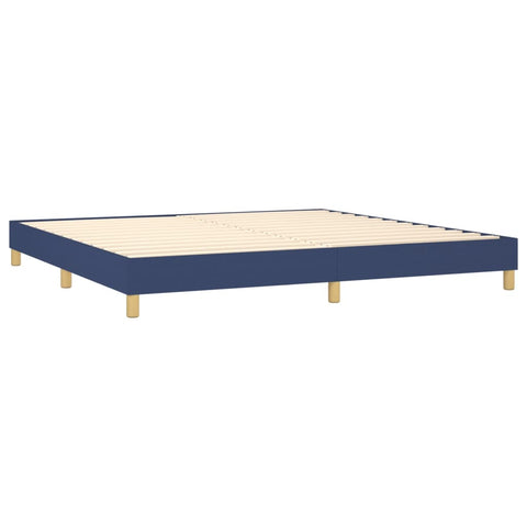 vidaXL Boxspringbett mit Matratze Blau 200x200 cm Stoff