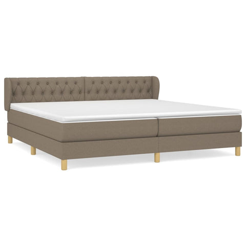 vidaXL Boxspringbett mit Matratze Taupe 200x200 cm Stoff