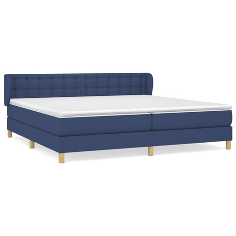 vidaXL Boxspringbett mit Matratze Blau 200x200 cm Stoff