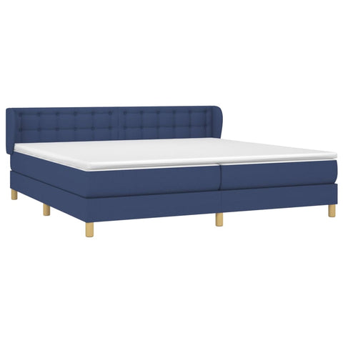 vidaXL Boxspringbett mit Matratze Blau 200x200 cm Stoff