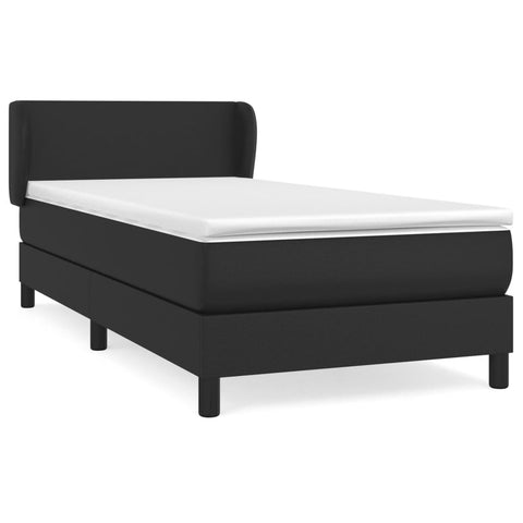 vidaXL Boxspringbett mit Matratze Schwarz 80x200 cm Kunstleder