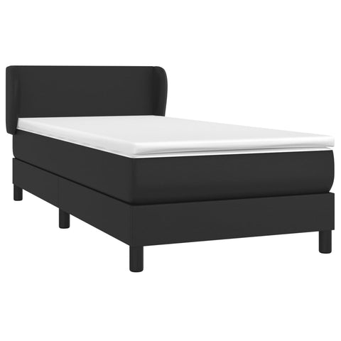 vidaXL Boxspringbett mit Matratze Schwarz 80x200 cm Kunstleder