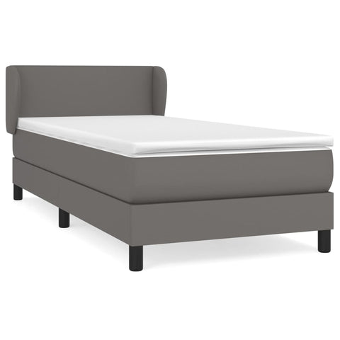 vidaXL Boxspringbett mit Matratze Grau 80x200 cm Kunstleder